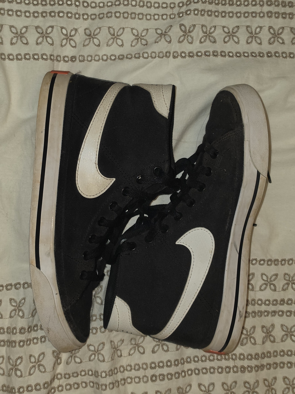Nike Legacy Black High-Top Sneakers with White Swoosh